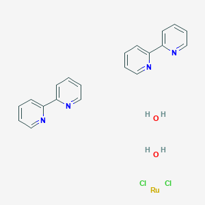 molecular formula C20H20Cl2N4O2Ru B1144372 cis-Dichlorobis(2,2'-bipyridine)ruthenium(II) dihydrate CAS No. 15746-57-3