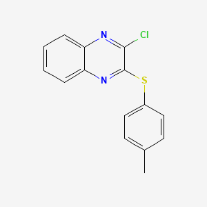 molecular formula C15H11ClN2S B11443850 2-Chloro-3-[(4-methylphenyl)sulfanyl]quinoxaline 
