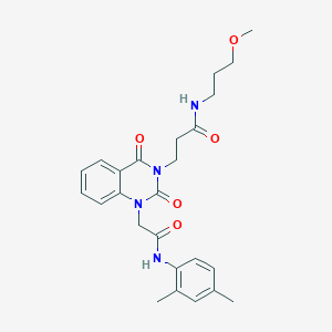 molecular formula C25H30N4O5 B11443956 3-(1-{[(2,4-dimethylphenyl)carbamoyl]methyl}-2,4-dioxo-1,2,3,4-tetrahydroquinazolin-3-yl)-N-(3-methoxypropyl)propanamide 