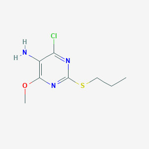 molecular formula C₈H₁₂ClN₃OS B1144419 4-Chloro-6-methoxy-2-propylsulfanylpyrimidin-5-amine CAS No. 1431867-40-1