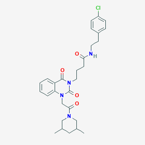 molecular formula C29H35ClN4O4 B11444235 N-[2-(4-chlorophenyl)ethyl]-4-{1-[2-(3,5-dimethylpiperidin-1-yl)-2-oxoethyl]-2,4-dioxo-1,4-dihydroquinazolin-3(2H)-yl}butanamide 