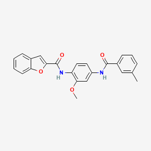 molecular formula C24H20N2O4 B11444257 N-[2-methoxy-4-[(3-methylbenzoyl)amino]phenyl]-1-benzofuran-2-carboxamide 