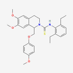 molecular formula C30H36N2O4S B11444288 N-(2,6-diethylphenyl)-6,7-dimethoxy-1-((4-methoxyphenoxy)methyl)-3,4-dihydroisoquinoline-2(1H)-carbothioamide 