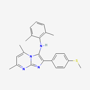 molecular formula C23H24N4S B11444319 N-(2,6-dimethylphenyl)-5,7-dimethyl-2-[4-(methylsulfanyl)phenyl]imidazo[1,2-a]pyrimidin-3-amine 