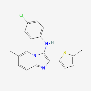 molecular formula C19H16ClN3S B11444332 N-(4-chlorophenyl)-6-methyl-2-(5-methylthiophen-2-yl)imidazo[1,2-a]pyridin-3-amine 