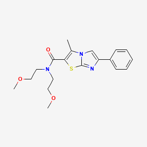 molecular formula C19H23N3O3S B11444345 N,N-bis(2-methoxyethyl)-3-methyl-6-phenylimidazo[2,1-b][1,3]thiazole-2-carboxamide 