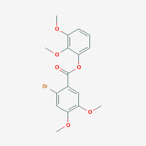 molecular formula C₁₇H₁₇BrO₆ B1144440 2,3-Dimethoxyphenyl 2-bromo-4,5-dimethoxybenzoate CAS No. 146776-38-7