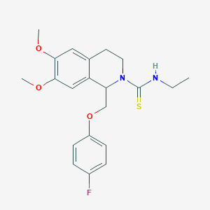 molecular formula C21H25FN2O3S B11444416 N-ethyl-1-((4-fluorophenoxy)methyl)-6,7-dimethoxy-3,4-dihydroisoquinoline-2(1H)-carbothioamide 