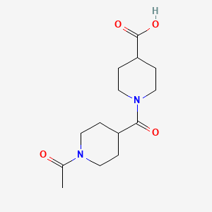 molecular formula C₁₄H₂₂N₂O₄ B1144444 1-(1-Acetylpiperidine-4-carbonyl)piperidine-4-carboxylic acid CAS No. 1099083-50-7