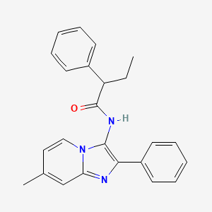 molecular formula C24H23N3O B11444578 N-(7-methyl-2-phenylimidazo[1,2-a]pyridin-3-yl)-2-phenylbutanamide 