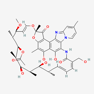 molecular formula C₄₃H₅₁N₃O₁₂ B1144459 16-Desmethyl-16-(hydroxymethyl)rifaximin CAS No. 1210022-90-4