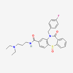 molecular formula C28H30FN3O3S B11444653 N-[3-(diethylamino)propyl]-10-(4-fluorobenzyl)-11-oxo-10,11-dihydrodibenzo[b,f][1,4]thiazepine-8-carboxamide 5-oxide CAS No. 1015868-49-1