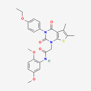 molecular formula C26H27N3O6S B11444714 N-(2,5-dimethoxyphenyl)-2-(3-(4-ethoxyphenyl)-5,6-dimethyl-2,4-dioxo-3,4-dihydrothieno[2,3-d]pyrimidin-1(2H)-yl)acetamide 