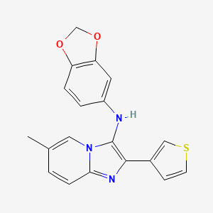 molecular formula C19H15N3O2S B11444762 N-(1,3-benzodioxol-5-yl)-6-methyl-2-(thiophen-3-yl)imidazo[1,2-a]pyridin-3-amine 