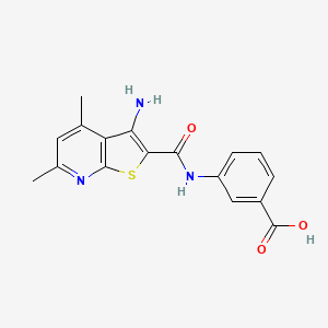 molecular formula C17H15N3O3S B11444766 3-{[(3-Amino-4,6-dimethylthieno[2,3-b]pyridin-2-yl)carbonyl]amino}benzoic acid 