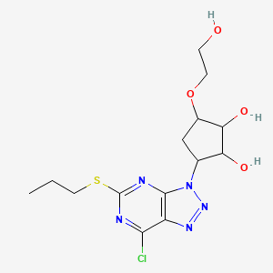 molecular formula C₁₄H₂₀ClN₅O₄S B1144487 3-(7-Chloro-5-propylsulfanyltriazolo[4,5-d]pyrimidin-3-yl)-5-(2-hydroxyethoxy)cyclopentane-1,2-diol CAS No. 1354945-69-9