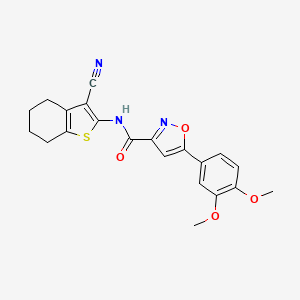 molecular formula C21H19N3O4S B11444928 N-(3-cyano-4,5,6,7-tetrahydro-1-benzothiophen-2-yl)-5-(3,4-dimethoxyphenyl)-1,2-oxazole-3-carboxamide 