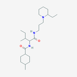 molecular formula C24H45N3O2 B11444948 N-[3-(2-ethylpiperidin-1-yl)propyl]-N~2~-[(4-methylcyclohexyl)carbonyl]isoleucinamide 