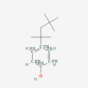 molecular formula C₈¹³C₆H₁₈O B1144502 4-tert-Octylphenol-ring-13C6 solution CAS No. 1173020-24-0