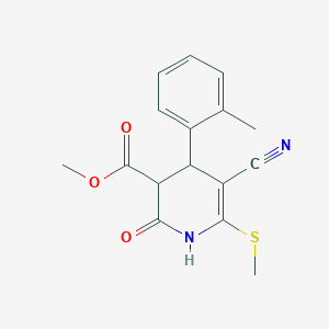 molecular formula C16H16N2O3S B11445082 Methyl 5-cyano-4-(2-methylphenyl)-6-(methylsulfanyl)-2-oxo-1,2,3,4-tetrahydropyridine-3-carboxylate 