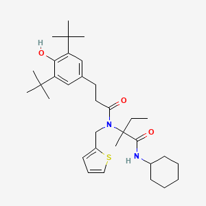 molecular formula C33H50N2O3S B11445132 N-cyclohexyl-N~2~-[3-(3,5-di-tert-butyl-4-hydroxyphenyl)propanoyl]-N~2~-(thiophen-2-ylmethyl)isovalinamide 