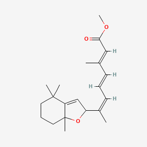 molecular formula C₂₁H₃₀O₃ B1144527 methyl (2E,4E,6Z)-7-(4,4,7a-trimethyl-2,5,6,7-tetrahydro-1-benzofuran-2-yl)-3-methylocta-2,4,6-trienoate CAS No. 50876-25-0