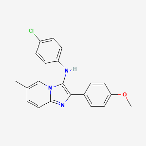 molecular formula C21H18ClN3O B11445370 N-(4-chlorophenyl)-2-(4-methoxyphenyl)-6-methylimidazo[1,2-a]pyridin-3-amine 