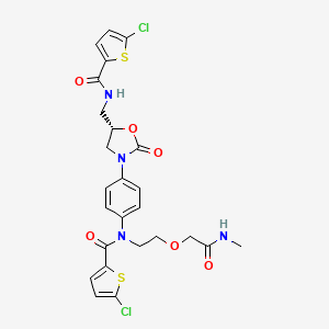 5-chloro-N-[[(5S)-3-[4-[(5-chlorothiophene-2-carbonyl)-[2-[2-(methylamino)-2-oxoethoxy]ethyl]amino]phenyl]-2-oxo-1,3-oxazolidin-5-yl]methyl]thiophene-2-carboxamide