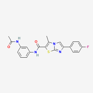 molecular formula C21H17FN4O2S B11445581 N-(3-acetamidophenyl)-6-(4-fluorophenyl)-3-methylimidazo[2,1-b]thiazole-2-carboxamide 