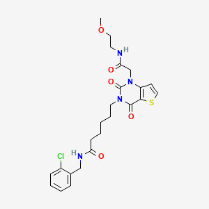 molecular formula C24H29ClN4O5S B11445598 N-(2-chlorobenzyl)-6-[1-{2-[(2-methoxyethyl)amino]-2-oxoethyl}-2,4-dioxo-1,4-dihydrothieno[3,2-d]pyrimidin-3(2H)-yl]hexanamide 