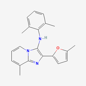 molecular formula C21H21N3O B11445634 N-(2,6-dimethylphenyl)-8-methyl-2-(5-methylfuran-2-yl)imidazo[1,2-a]pyridin-3-amine 