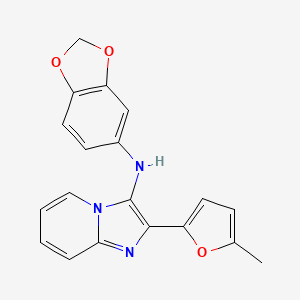 molecular formula C19H15N3O3 B11445645 N-(1,3-benzodioxol-5-yl)-2-(5-methylfuran-2-yl)imidazo[1,2-a]pyridin-3-amine 