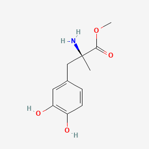 molecular formula C₁₁H₁₅NO₄ B1144573 methyl (2S)-2-amino-3-(3,4-dihydroxyphenyl)-2-methylpropanoate CAS No. 158190-23-9