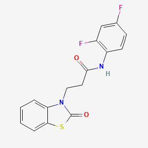 molecular formula C16H12F2N2O2S B11445764 N-(2,4-difluorophenyl)-3-(2-oxo-2,3-dihydro-1,3-benzothiazol-3-yl)propanamide 