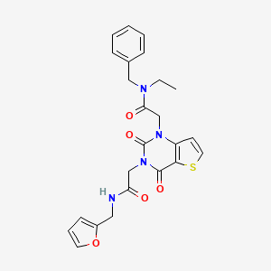 molecular formula C24H24N4O5S B11445830 N-Benzyl-N-ethyl-2-[3-({[(furan-2-YL)methyl]carbamoyl}methyl)-2,4-dioxo-1H,2H,3H,4H-thieno[3,2-D]pyrimidin-1-YL]acetamide 