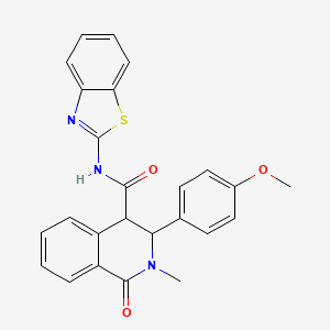 molecular formula C25H21N3O3S B11445846 N-[(2Z)-1,3-benzothiazol-2(3H)-ylidene]-3-(4-methoxyphenyl)-2-methyl-1-oxo-1,2,3,4-tetrahydroisoquinoline-4-carboxamide 