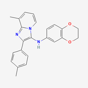 molecular formula C23H21N3O2 B11445861 N-(2,3-dihydro-1,4-benzodioxin-6-yl)-8-methyl-2-(4-methylphenyl)imidazo[1,2-a]pyridin-3-amine 