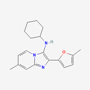 molecular formula C19H23N3O B11445898 N-cyclohexyl-7-methyl-2-(5-methylfuran-2-yl)imidazo[1,2-a]pyridin-3-amine 