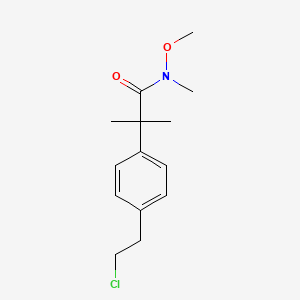 molecular formula C₁₄H₂₀ClNO₂ B1144590 4-(2-Chloroethyl)-N-methoxy-N,alpha,alpha-trimethyl-benzeneacetamide CAS No. 1638785-17-7