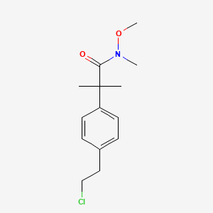 molecular formula C₁₄H₂₀ClNO₂ B1144590 2-(4-(2-Chloroethyl)phenyl)-N-methoxy-N,2-dimethylpropanamide CAS No. 1638785-17-7