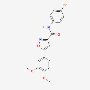molecular formula C18H15BrN2O4 B11445985 N-(4-bromophenyl)-5-(3,4-dimethoxyphenyl)-1,2-oxazole-3-carboxamide 
