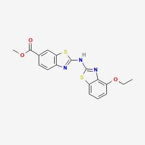 molecular formula C18H15N3O3S2 B11446112 Methyl 2-[(4-ethoxy-1,3-benzothiazol-2-yl)amino]-1,3-benzothiazole-6-carboxylate 