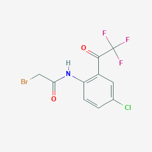 molecular formula C₁₀H₆BrClF₃NO₂ B1144612 N-[2-(Trifluoroacetyl)-4-chlorophenyl]-2-bromoacetamide CAS No. 253668-48-3