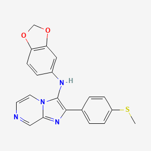 molecular formula C20H16N4O2S B11446142 N-(1,3-benzodioxol-5-yl)-2-(4-methylsulfanylphenyl)imidazo[1,2-a]pyrazin-3-amine 