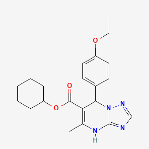 molecular formula C21H26N4O3 B11446275 Cyclohexyl 7-(4-ethoxyphenyl)-5-methyl-4,7-dihydro[1,2,4]triazolo[1,5-a]pyrimidine-6-carboxylate 