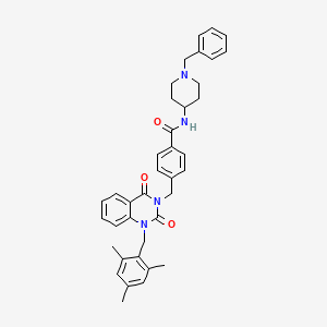 molecular formula C38H40N4O3 B11446298 N-(1-benzylpiperidin-4-yl)-4-((2,4-dioxo-1-(2,4,6-trimethylbenzyl)-1,2-dihydroquinazolin-3(4H)-yl)methyl)benzamide 