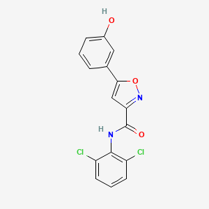 molecular formula C16H10Cl2N2O3 B11446330 N-(2,6-Dichlorophenyl)-5-(3-hydroxyphenyl)-3-isoxazolecarboxamide CAS No. 912761-34-3