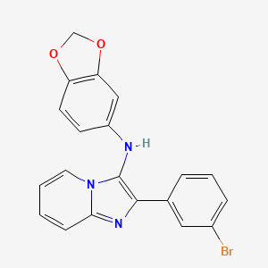 molecular formula C20H14BrN3O2 B11446356 N-(1,3-benzodioxol-5-yl)-2-(3-bromophenyl)imidazo[1,2-a]pyridin-3-amine 