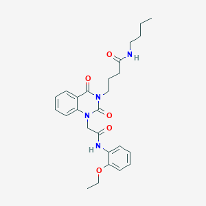 molecular formula C26H32N4O5 B11446495 N-butyl-4-(1-(2-((2-ethoxyphenyl)amino)-2-oxoethyl)-2,4-dioxo-1,2-dihydroquinazolin-3(4H)-yl)butanamide 
