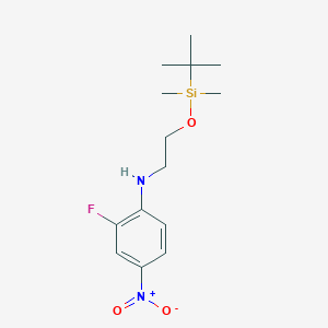 molecular formula C₁₄H₂₃FN₂O₃Si B1144655 N-(2-((tert-Butyldimethylsilyl)oxy)ethyl)-2-fluoro-4-nitroaniline CAS No. 1219708-11-8